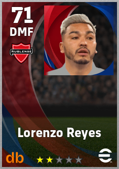 Lorenzo Reyes — DMF, OVR 71, MAX 71