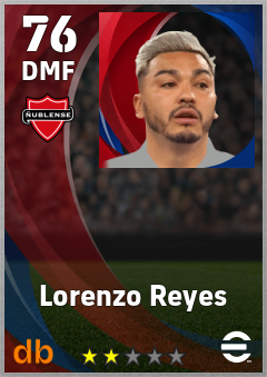 Lorenzo Reyes — DMF, OVR 76, MAX 76
