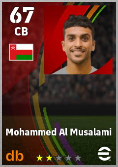Mohammed Al Musalami — CB, OVR 67, MAX 67
