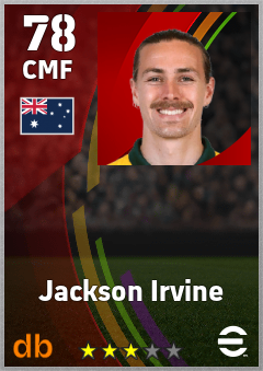 Jackson Irvine — CMF, OVR 78, MAX 78