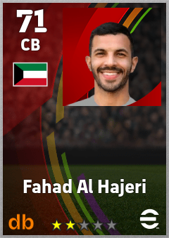 Fahad Al Hajeri — CB, OVR 71, MAX 71