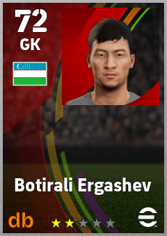 Botirali Ergashev — GK, OVR 72, MAX 72