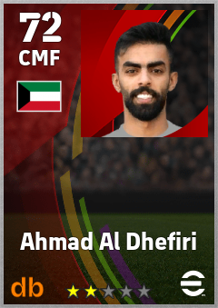 Ahmad Al Dhefiri — CMF, OVR 72, MAX 72