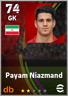 Payam Niazmand — GK, OVR 74, MAX 74