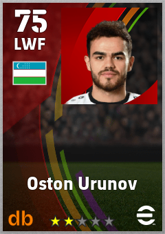 Oston Urunov — LWF, OVR 75, MAX 75