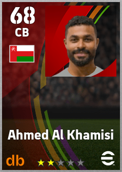 Ahmed Al Khamisi — CB, OVR 68, MAX 68