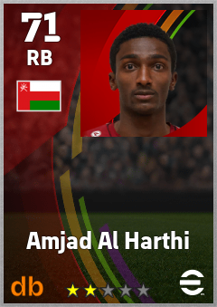 Amjad Al Harthi — RB, OVR 71, MAX 71