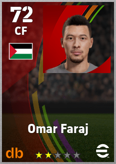Omar Faraj — CF, OVR 72, MAX 72