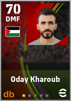 Oday Kharoub — DMF, OVR 70, MAX 70