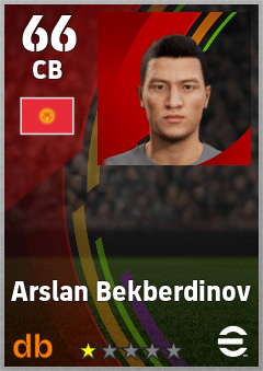 Arslan Bekberdinov — CB, OVR 66, MAX 66