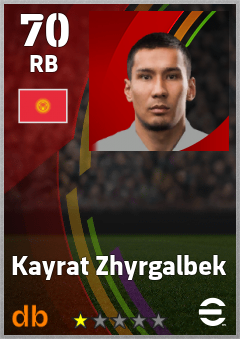 Kayrat Zhyrgalbek — RB, OVR 70, MAX 70