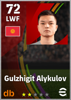 Gulzhigit Alykulov — LWF, OVR 72, MAX 72
