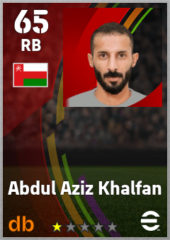 Abdul Aziz Khalfan — RB, OVR 65, MAX 65