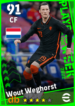 Wout Weghorst — CF, OVR 91, MAX 91