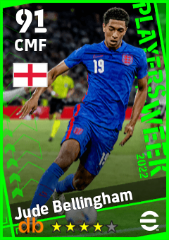 Jude Bellingham — CMF, OVR 91, MAX 91