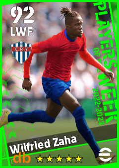 Wilfried Zaha — LWF, OVR 92, MAX 92