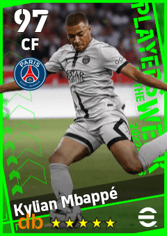 Kylian Mbappé — CF, OVR 97, MAX 97