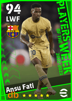 Ansu Fati eFootball player card