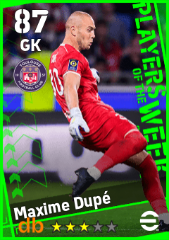 Maxime Dupé — GK, OVR 87, MAX 87