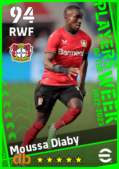 Moussa Diaby — RWF, OVR 94, MAX 94