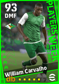 William Carvalho — DMF, OVR 93, MAX 93