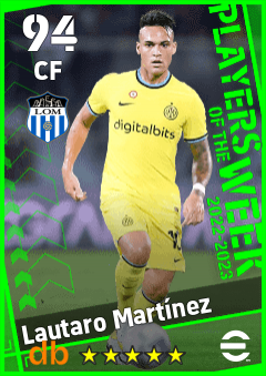 Lautaro Martínez — CF, OVR 94, MAX 94