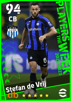 Stefan de Vrij — CB, OVR 94, MAX 94