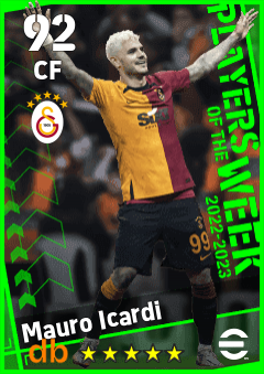 Mauro Icardi — CF, OVR 92, MAX 92
