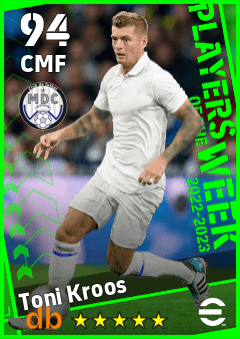 Toni Kroos — CMF, OVR 94, MAX 94