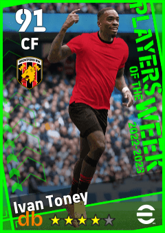 Ivan Toney — CF, OVR 91, MAX 91