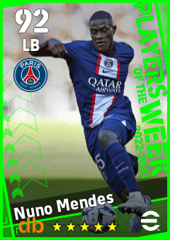 Nuno Mendes eFootball player card