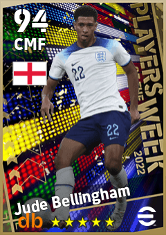 Jude Bellingham — CMF, OVR 94, MAX 94
