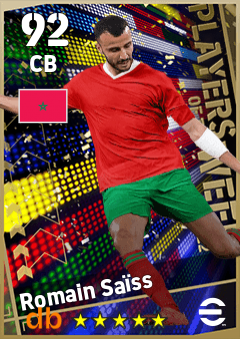 Romain Saïss — CB, OVR 92, MAX 92