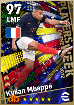Kylian Mbappé — LMF, OVR 97, MAX 97