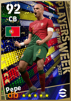 Pepe — CB, OVR 92, MAX 92