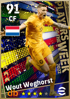 Wout Weghorst — CF, OVR 91, MAX 91