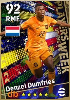 Denzel Dumfries — RMF, OVR 92, MAX 92