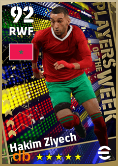 Hakim Ziyech — RWF, OVR 92, MAX 92
