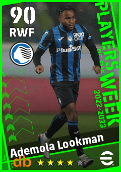Ademola Lookman — RWF, OVR 90, MAX 90