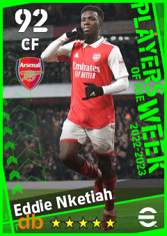 Eddie Nketiah — CF, OVR 92, MAX 92