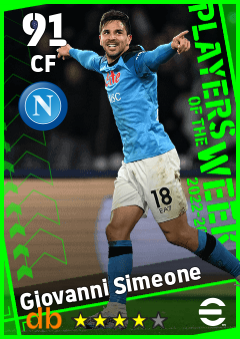 Giovanni Simeone — CF, OVR 91, MAX 91