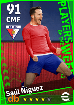 Saúl Ñíguez — CMF, OVR 91, MAX 91