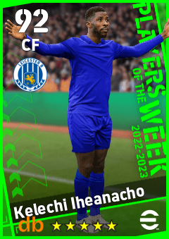 Kelechi Iheanacho — CF, OVR 92, MAX 92