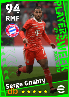 Serge Gnabry — RMF, OVR 94, MAX 94