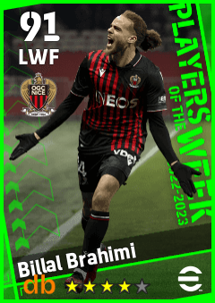 Billal Brahimi — LWF, OVR 91, MAX 91