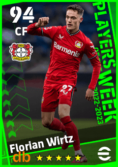 Florian Wirtz — CF, OVR 94, MAX 94