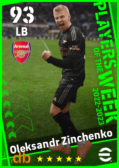 Oleksandr Zinchenko — LB, OVR 93, MAX 93