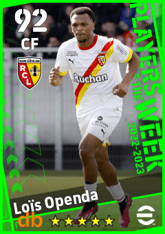 Loïs Openda — CF, OVR 92, MAX 92
