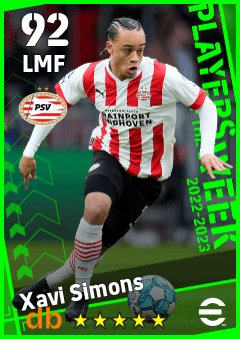 Xavi Simons — LMF, OVR 92, MAX 92
