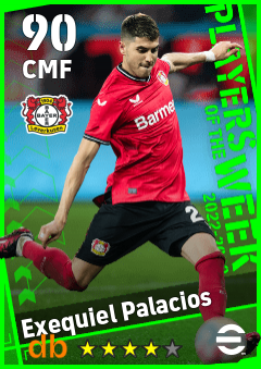 Exequiel Palacios — CMF, OVR 90, MAX 90